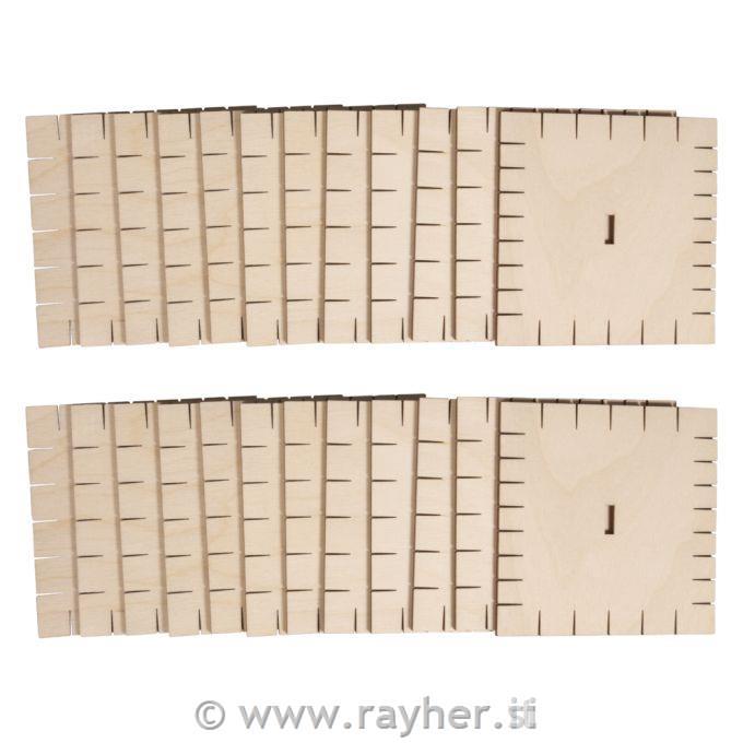 Kumihimo plošča kvadrat 9,5x9,5 cm, 24 kosov