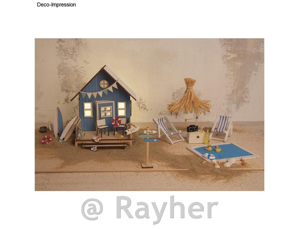 Drvena slagalica Kuća na plaži,13,5 x 13 x 18 cm, set od 36 dijelova