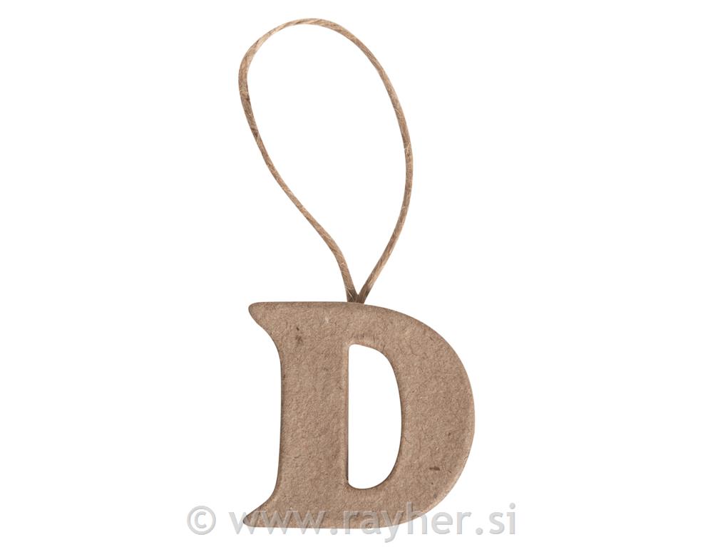 Pismo od pap. mase "D", 4x4x1cm, za vješanje