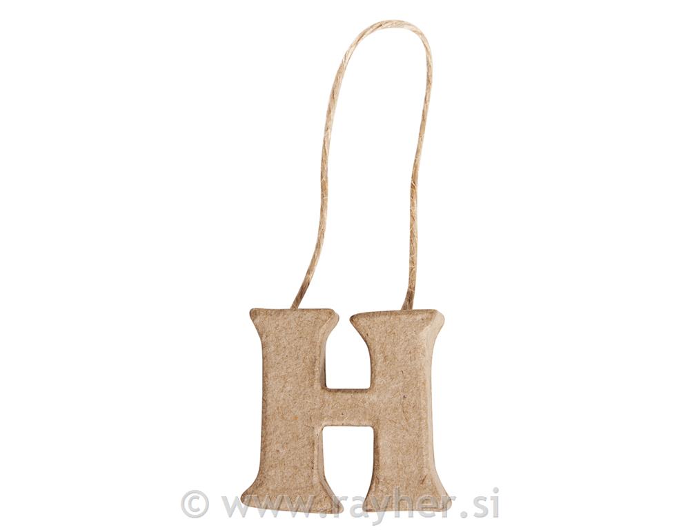 Pismo od pap. mase "H", 4x4x1cm, za vješanje