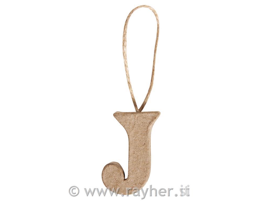 Pismo od pap. mase "J", 4x3x1cm, za vješanje