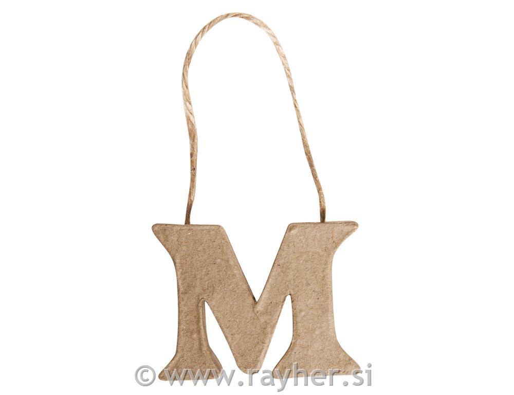 Papier-mâché "M" FSC Recycled 100%4x5.4x1cm, with Hanger