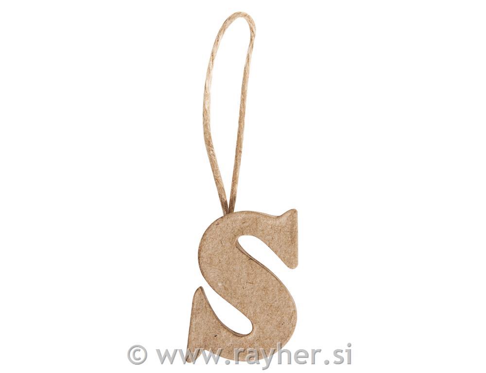 Črka iz pap. mase "S", 4x2.8x1cm, za obesit
