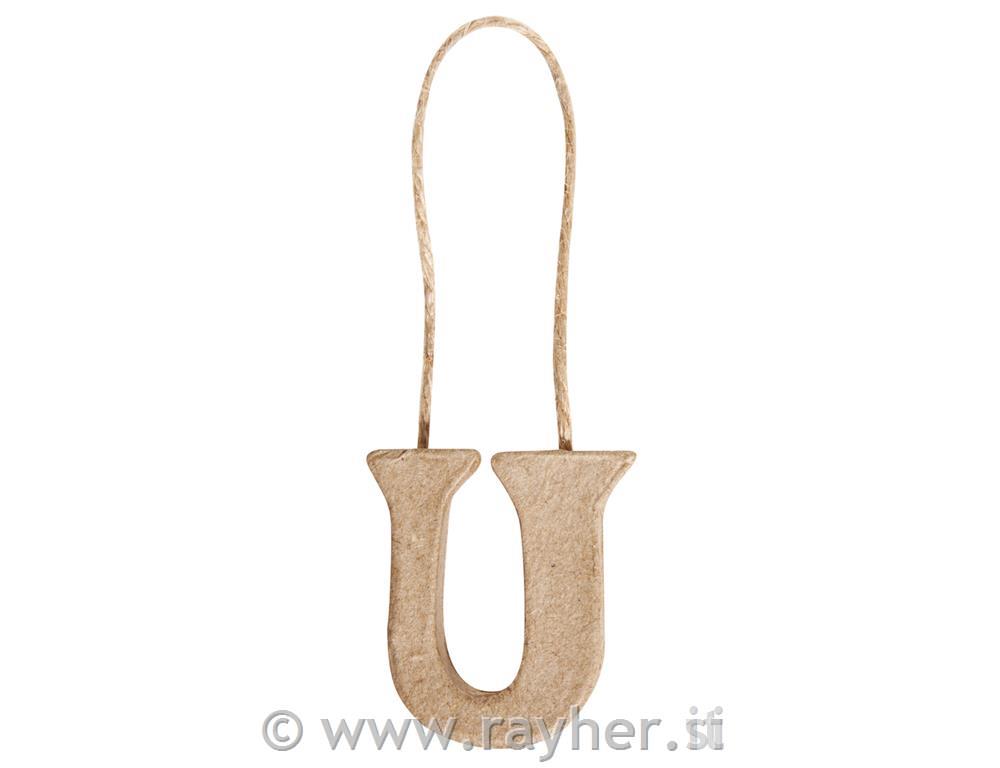Pismo od pap. mase "U", 4x4x1cm, za vješanje