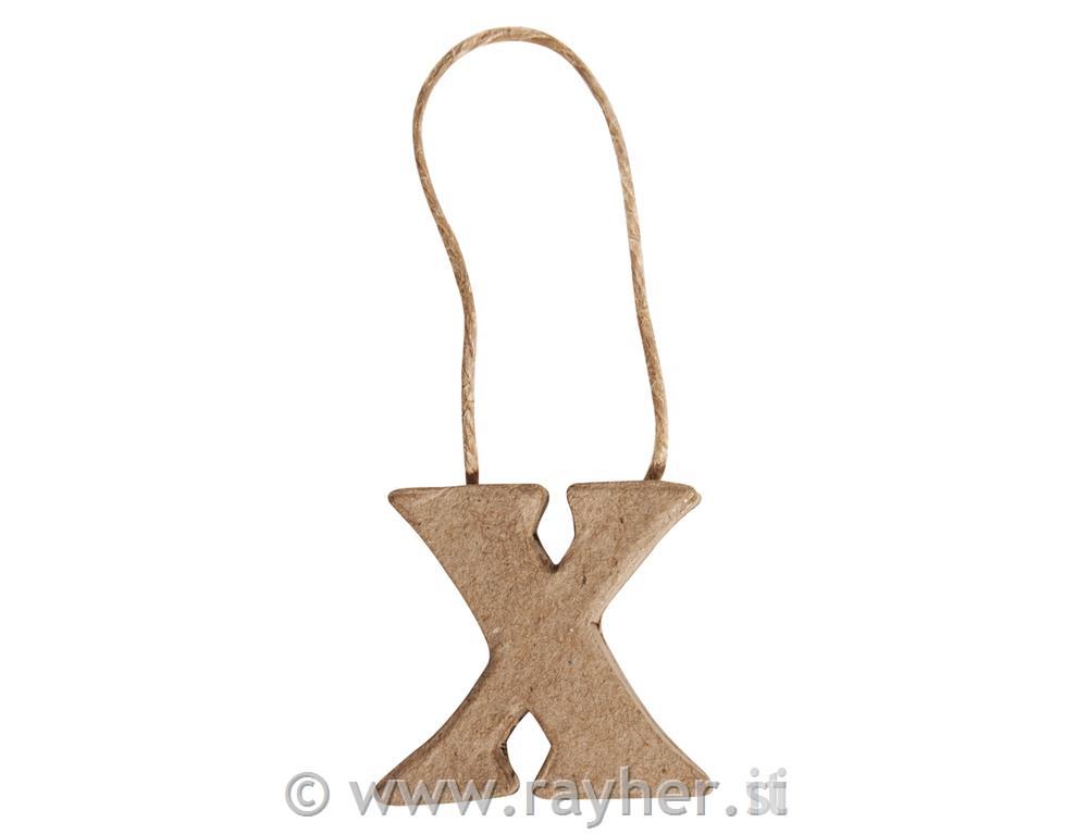 Pismo od pap. mase "X", 4x4.1x1cm, za vješanje