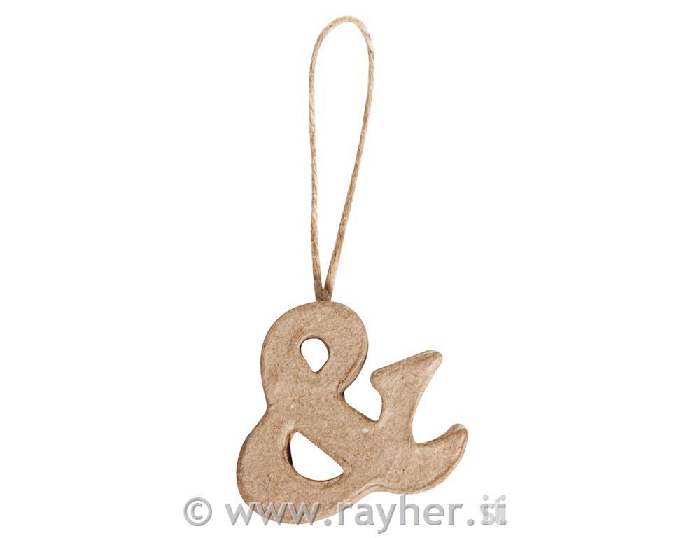 Znak iz pap.mase "&" , 4x4.6x1cm, za obesit