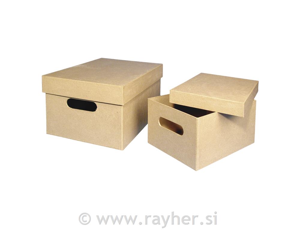 Kutija od papirne mase s poklopcem, 35x25x17.5 cm