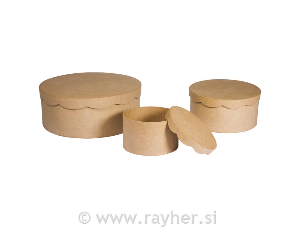 Kutije od pap.mase, set 3, 23.8x9cm /16.8x8cm/10x7cm