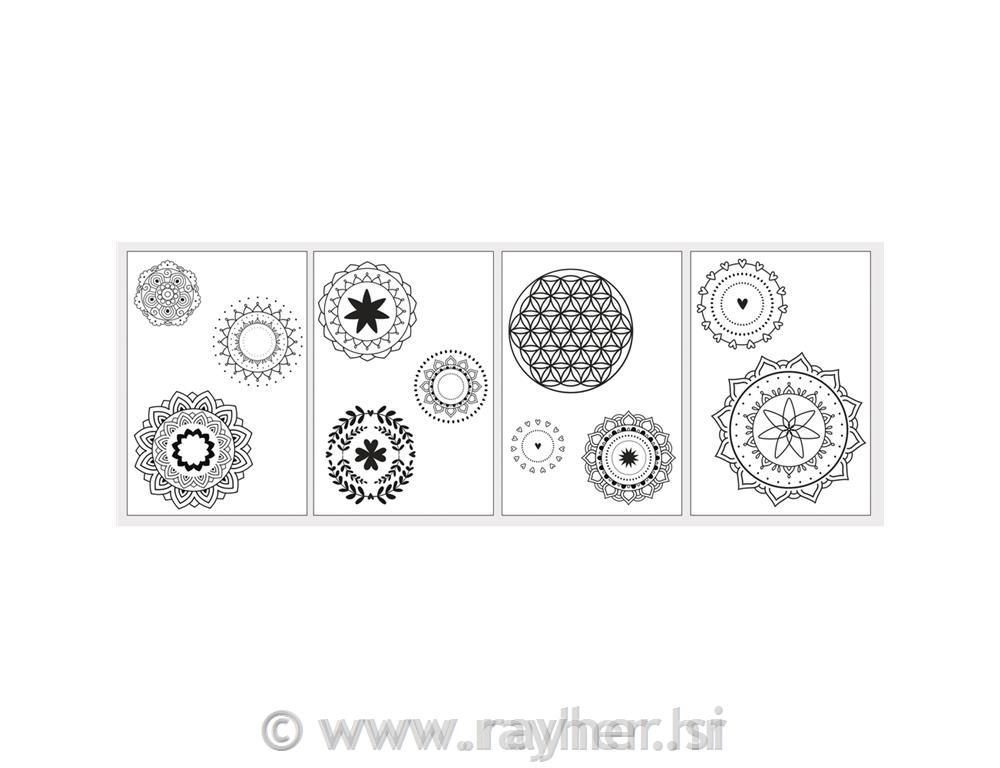 Transfer paper w. templates "Mandalas",5xA4 transfer paper+templates, tab-bag