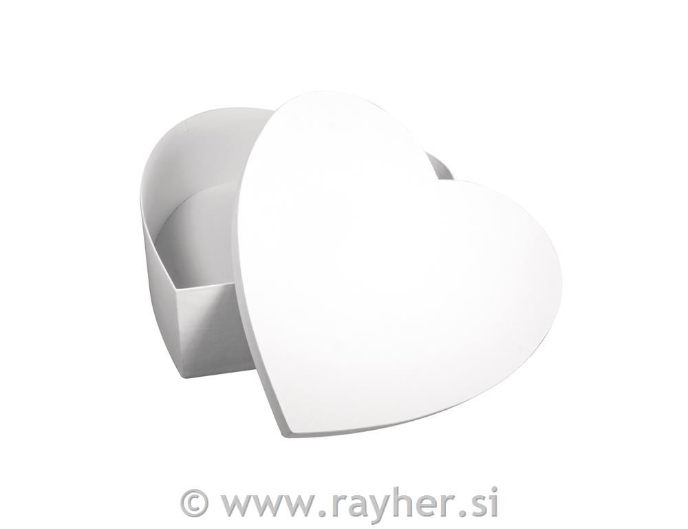 Pap.mâché box Heart,FSC Rec.100%, 30cm o, white, 10cm