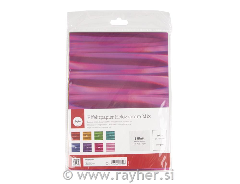 Karton A4 250g holograf.boje 8 kom
