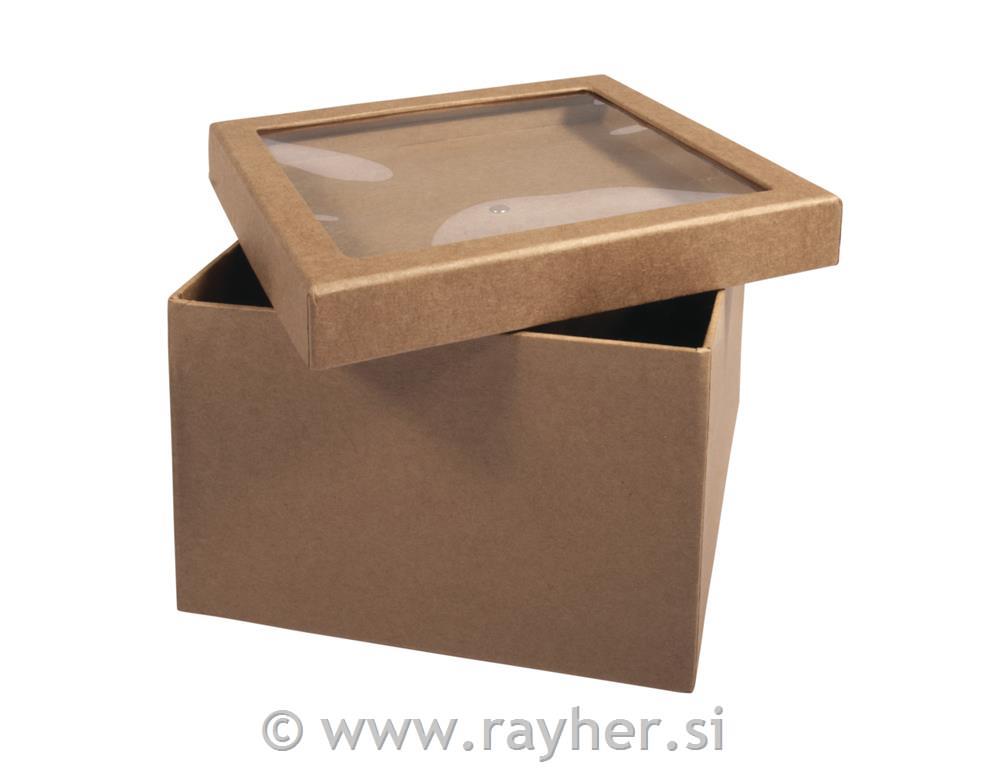 kosboard box w.shaking lid,FSC Rec.100%15.5x15.5x11.5cmkraft