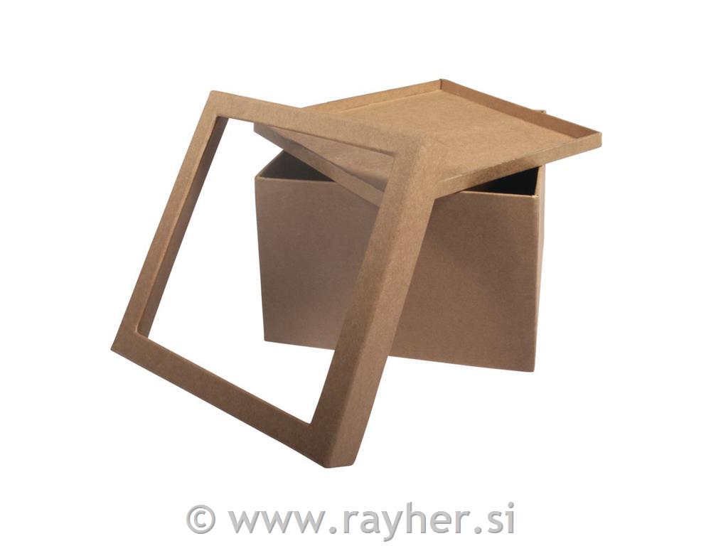 kosboard box w.shaking lid,FSC Rec.100%15.5x15.5x11.5cmkraft