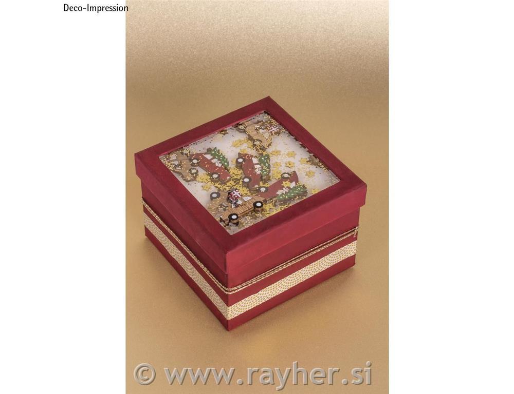 kosboard box w.shaking lid,FSC Rec.100%15.5x15.5x11.5cmkraft