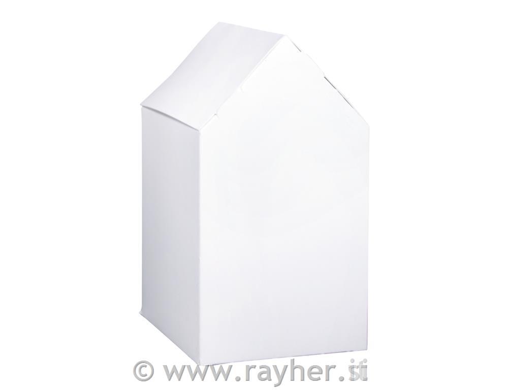 Folding box House7.5x7.5x14cm, set 12pcswhite
