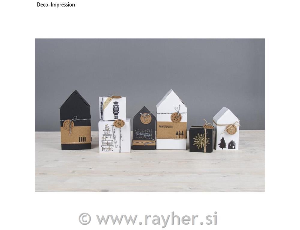 Folding box House7.5x7.5x14cm, set 12pcswhite