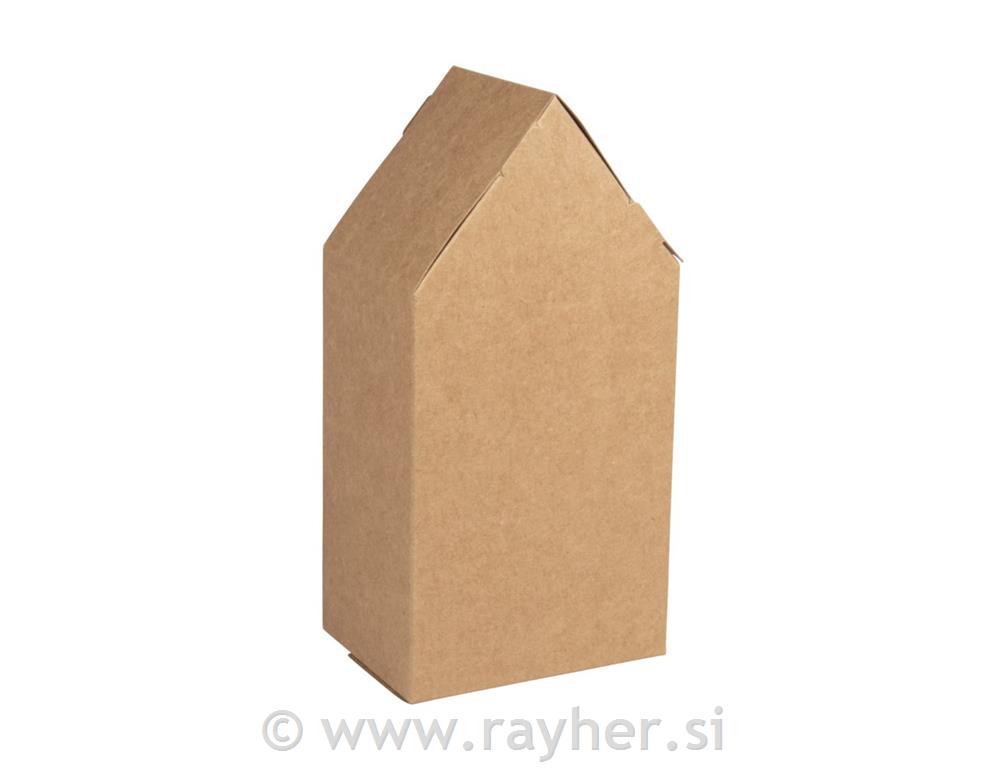 Škatle iz kartona, Hiške, kraft, 10x7.5x20cm, set 3