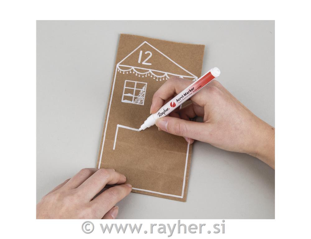 Adventski kalendar od papirnatih vrećica24 vrečic, flomaster, vrvica