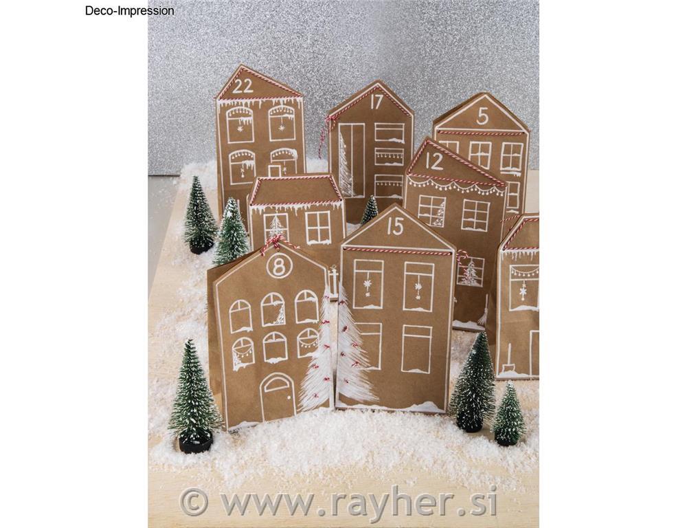 Adventski kalendar od papirnatih vrećica24 vrečic, flomaster, vrvica