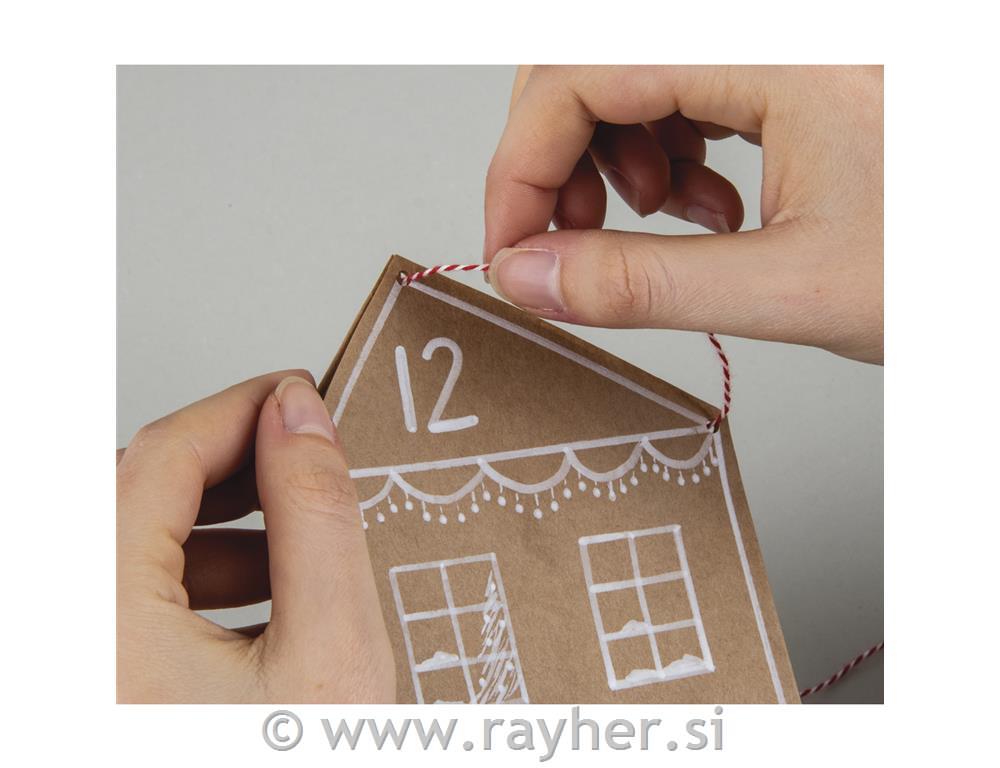 Adventski kalendar od papirnatih vrećica24 vrečic, flomaster, vrvica