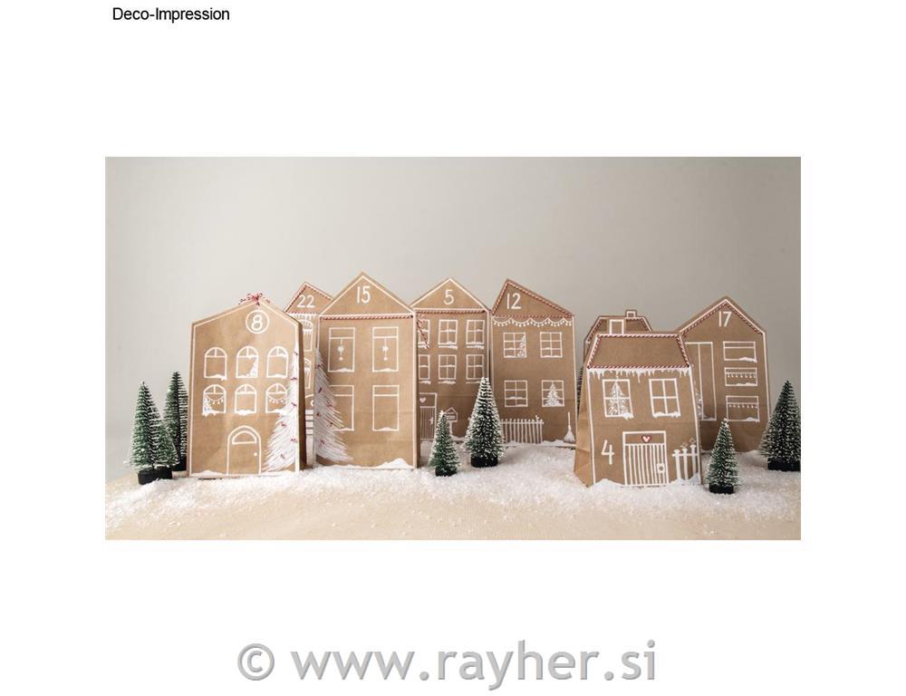 Adventski kalendar od papirnatih vrećica24 vrečic, flomaster, vrvica