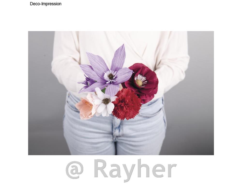 Set za izradu cvijeća od krep papira,mješovite boje, 105 g/m2