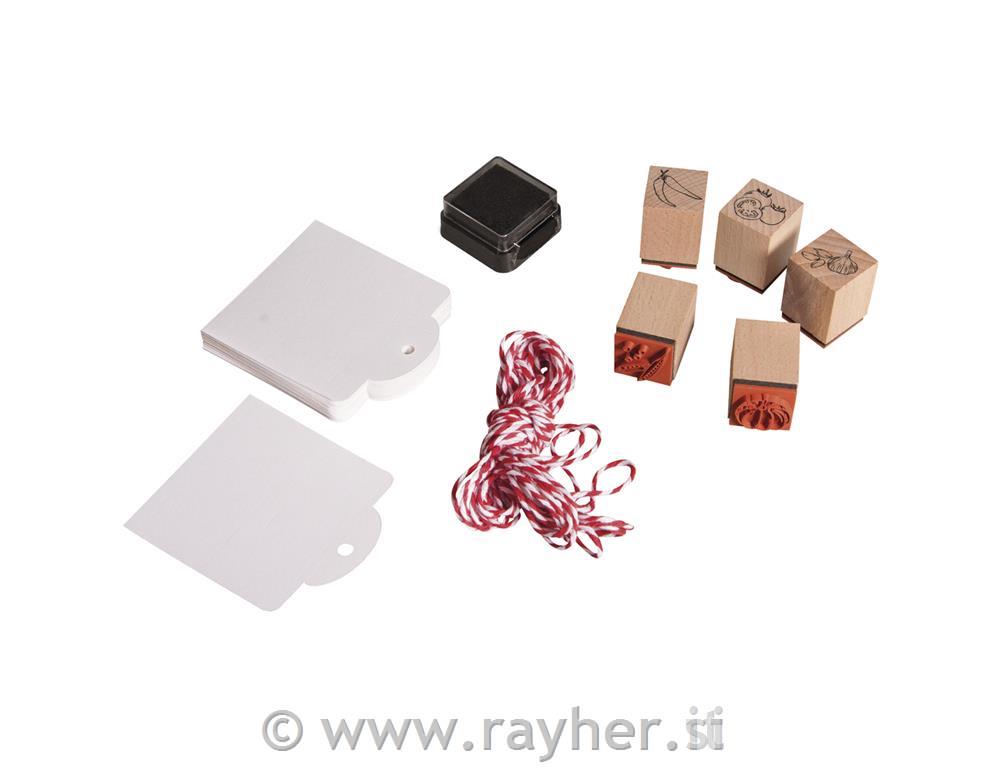 Pečat: Povrće, 5 kom, 2x2x2.5cm + dodaci