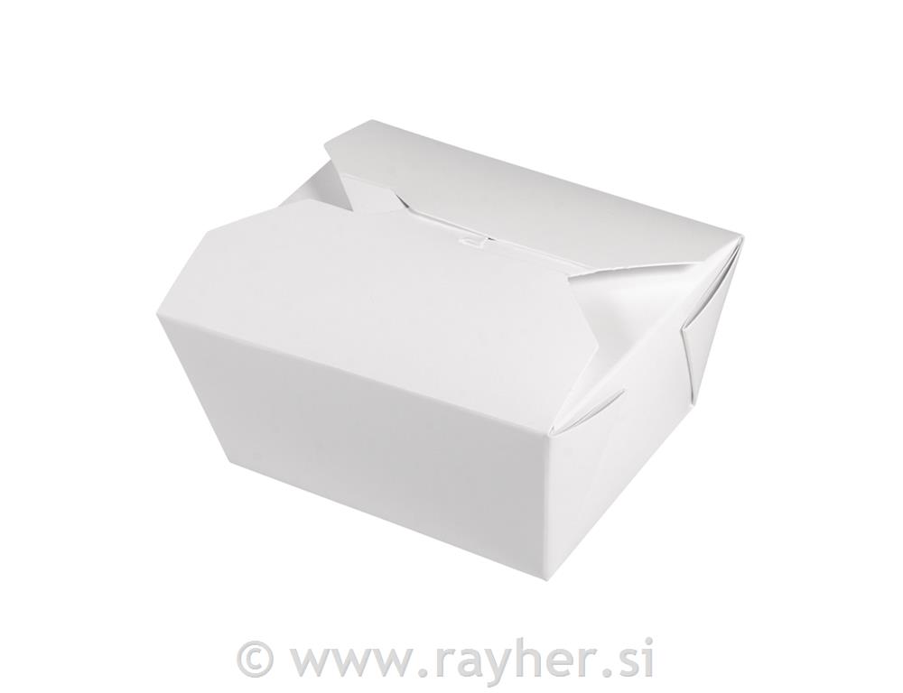 Kutije za hranu, 600ml, bijela, 12x10.5cm, set 4