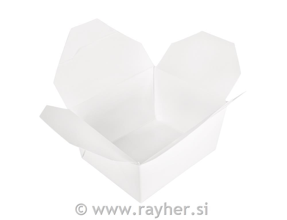 Kutije za hranu, 600ml, bijela, 12x10.5cm, set 4