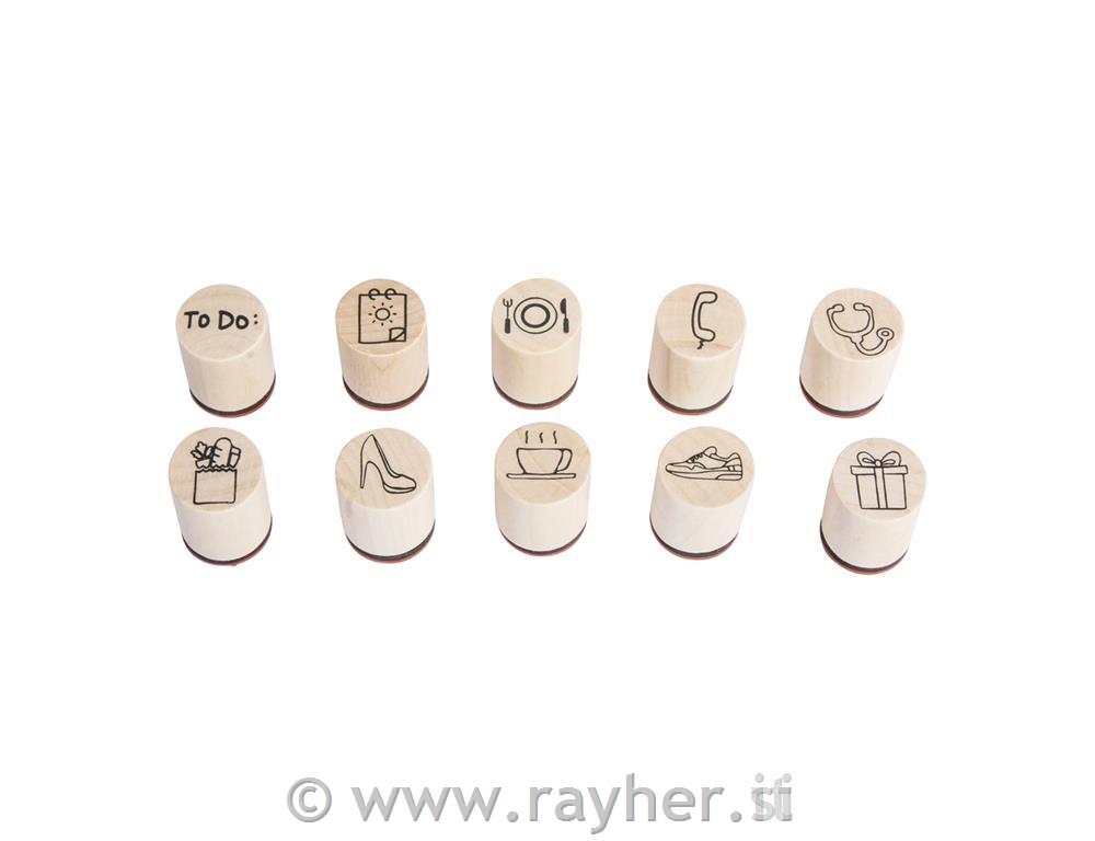 Set mini pečata "Plan", 2cm o, 2.5cm, 10kom