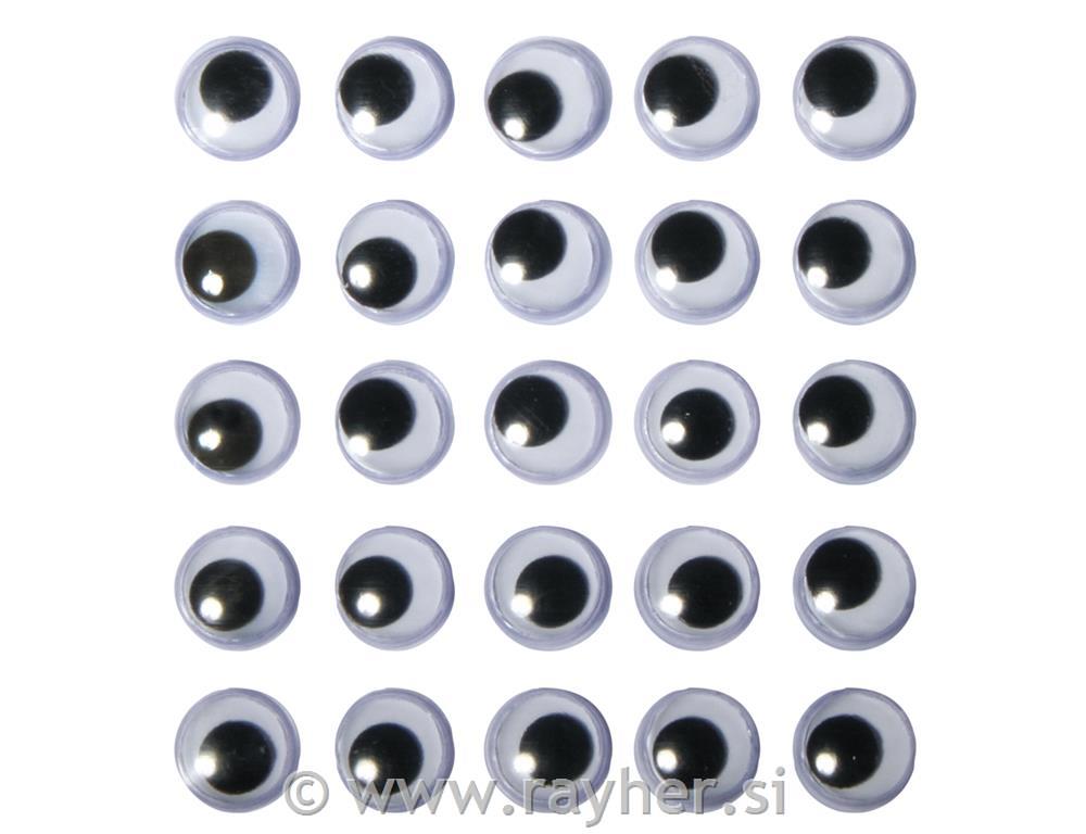 Očesa plastična, samolepljiva, 10mm ,24 kosov