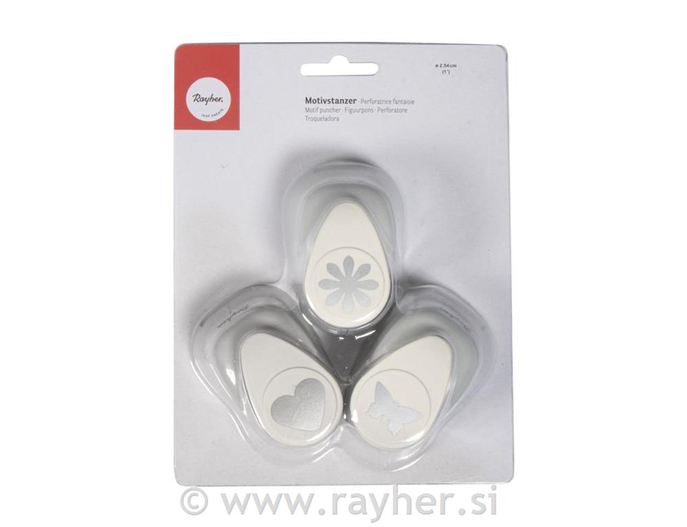 Set probijačev rupa, Srce, Leptir, Cvijet, 2.54 cm