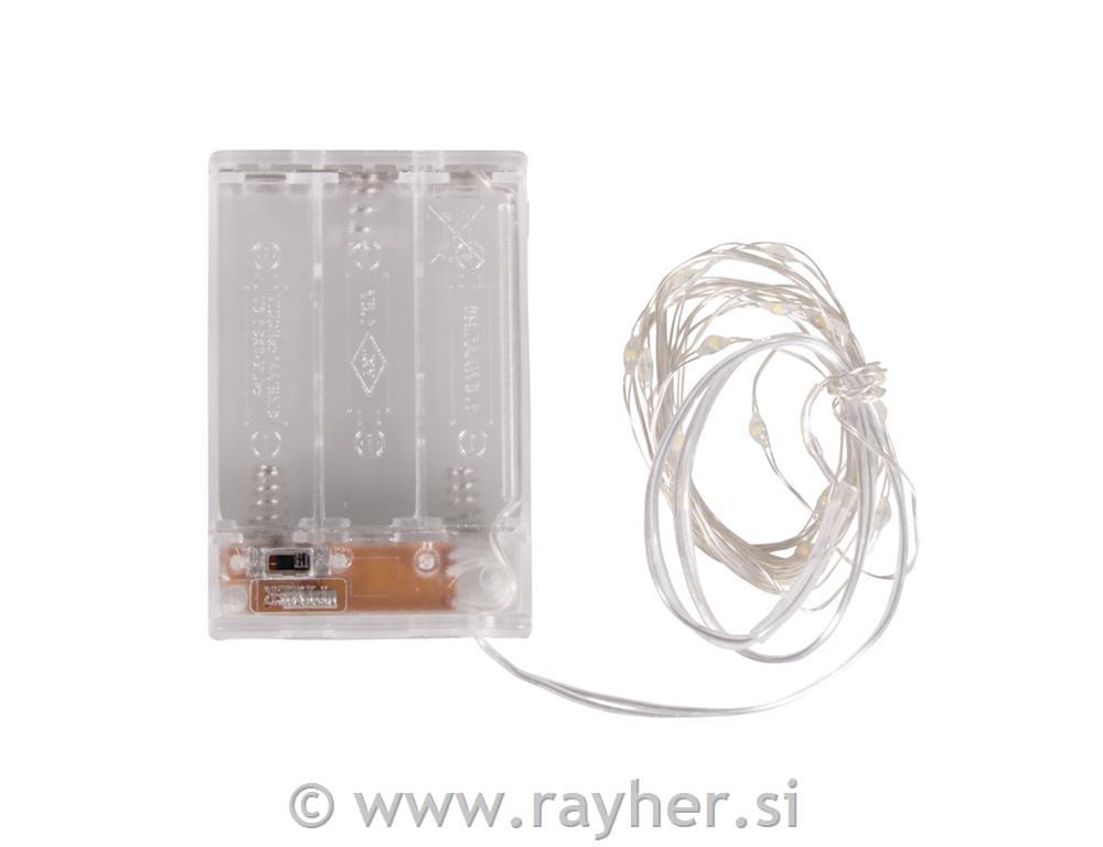 Mini LED svjetlo, žuto svjetlo, 1.2m, 10svjetala, na baterije i timer