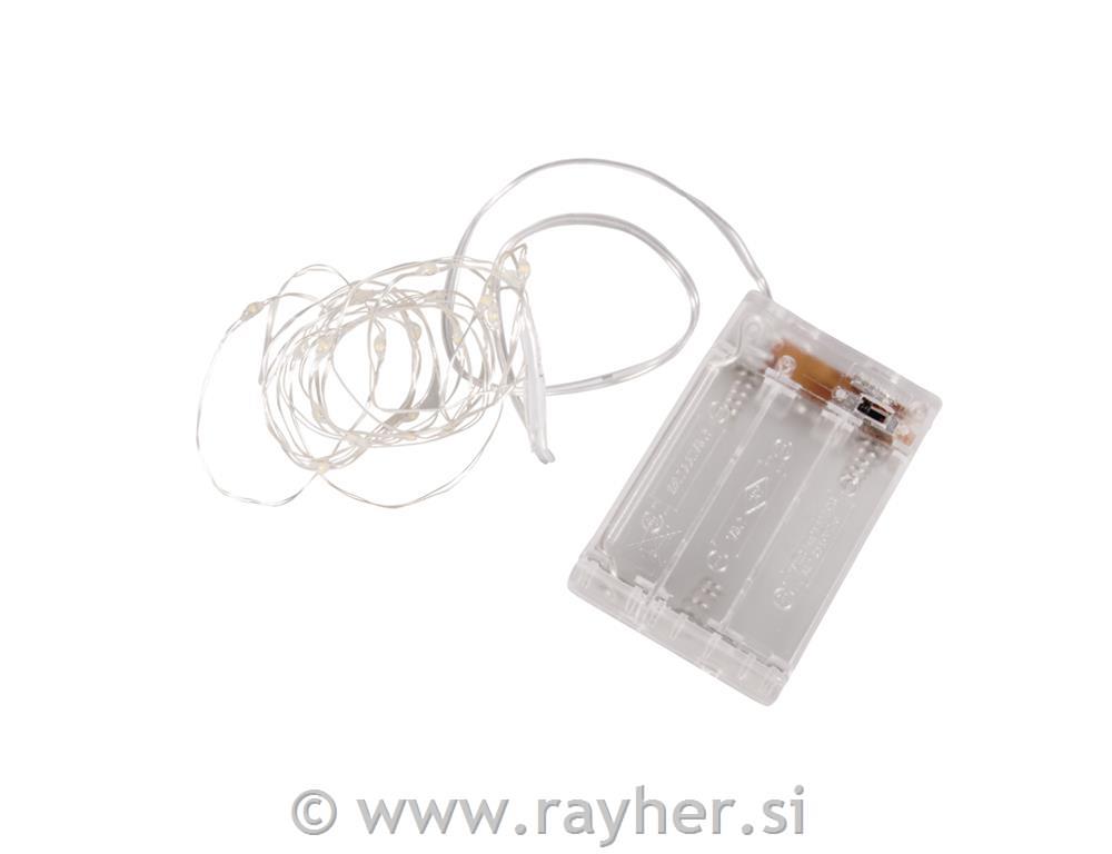 Mini LED svjetlo, žuto svjetlo, 2.2m, 20svjetala, na baterije