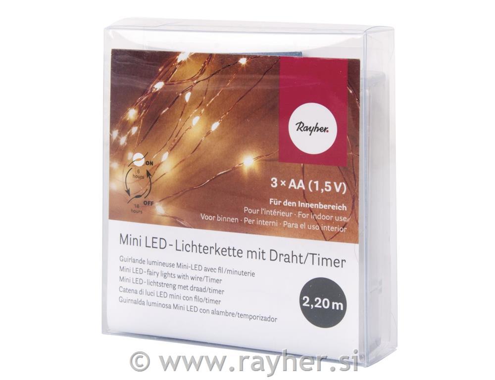 Mini LED svjetlo, žuto svjetlo, 2.2m, 20svjetala, na baterije
