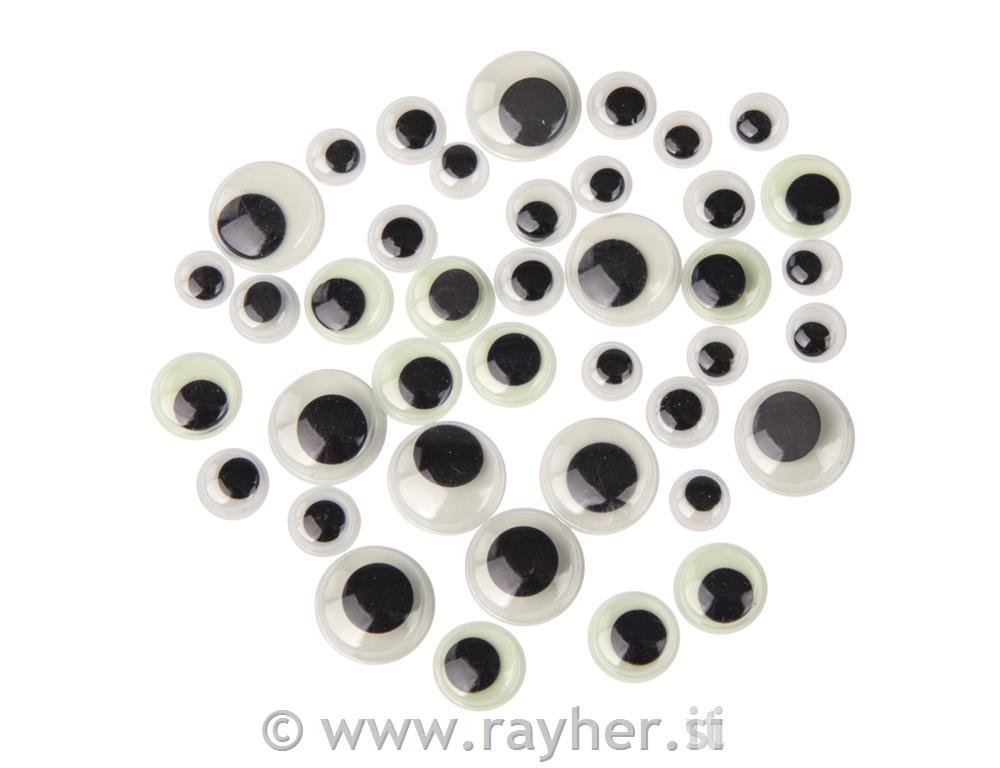 Plastic wiggling eyes,adhesive, 1500 pce