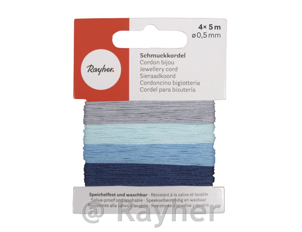 Ukrasni konac 0,5 mm, plavo-sivi4 boje, 5 m svaka, 20 m