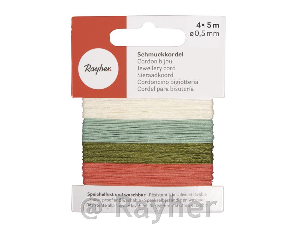 Ukrasni konac 0,5 mm, u boji4 boje, 5 m svaka, 20 m