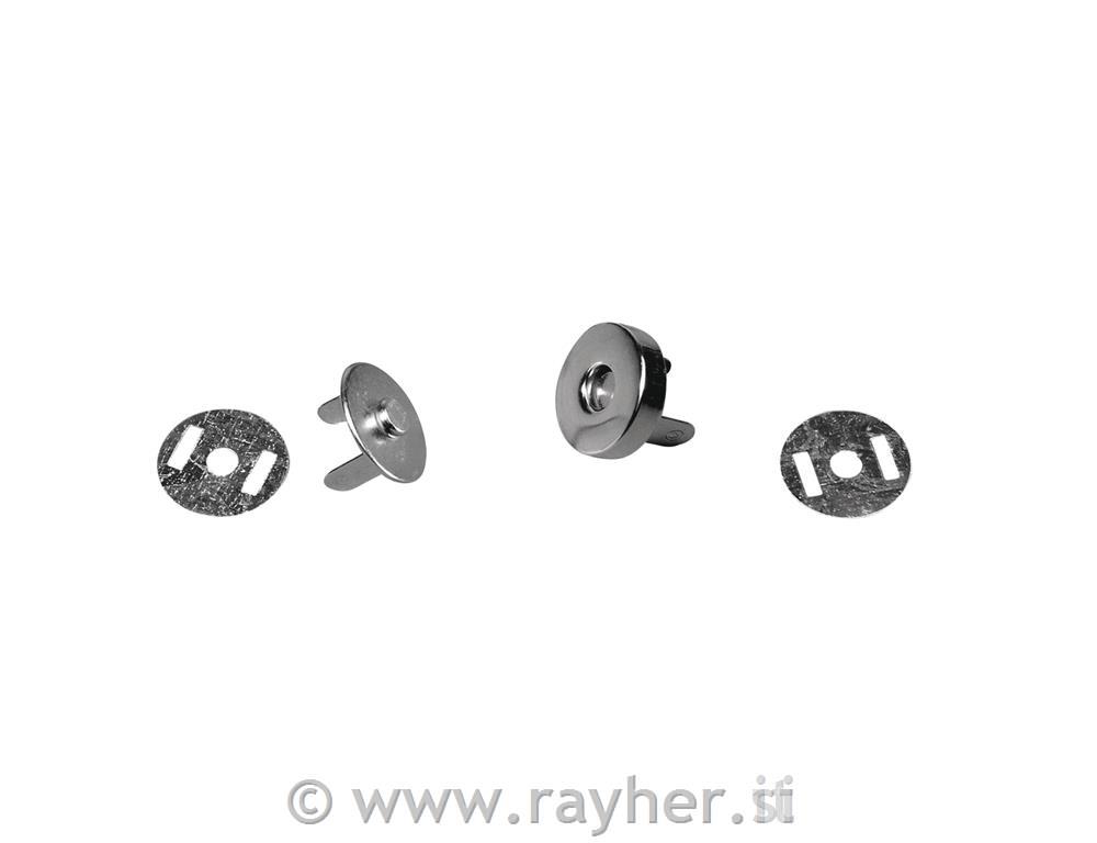 Magnet clasp, silver, tap-bag 2 pc
