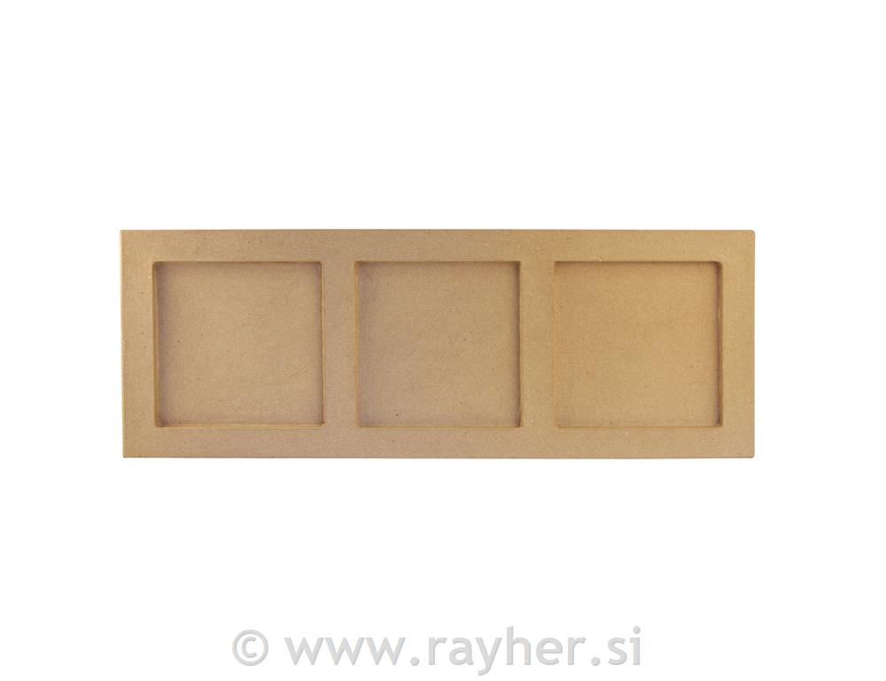 Okvir za slike iz papirne mase, 22x60x2 cm, 3-delni