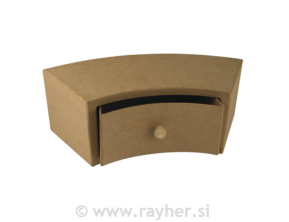 Ormar s ladicama od papirne mase, 30x12x10 cm, pola-okrugli, 1 ladica