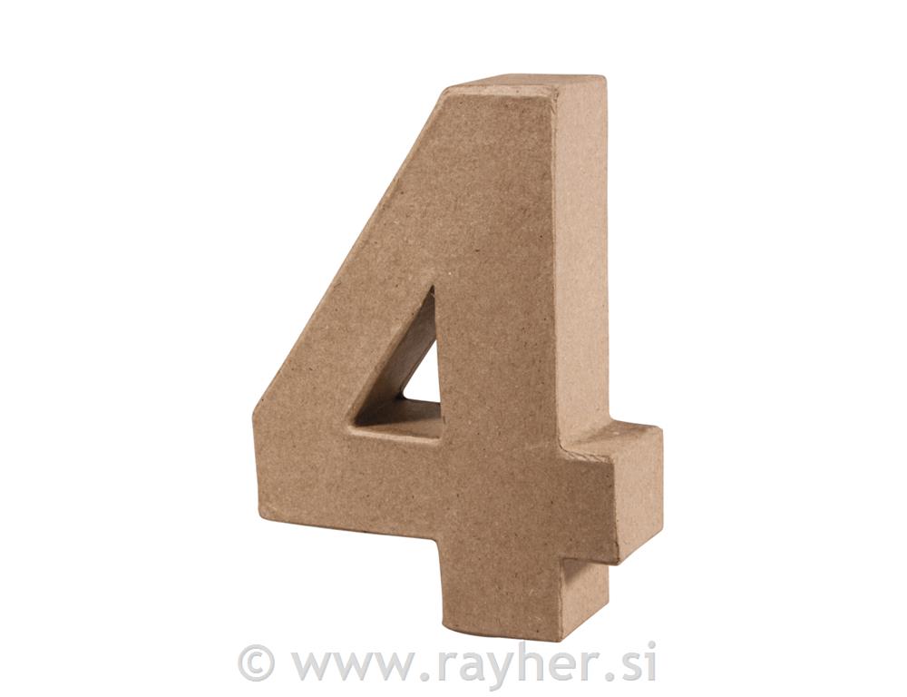 Številka iz papmacheja 4, 15x10.5x3cm