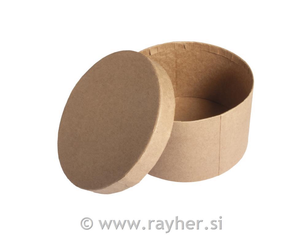 Kutija od papmacheja, okrugla, fi 14 cm,v: 8 cm