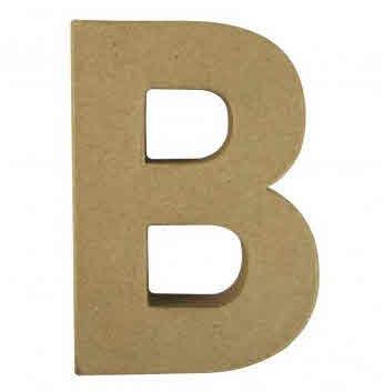 Papier-mâché letter "B" FSC Recyc.100%,