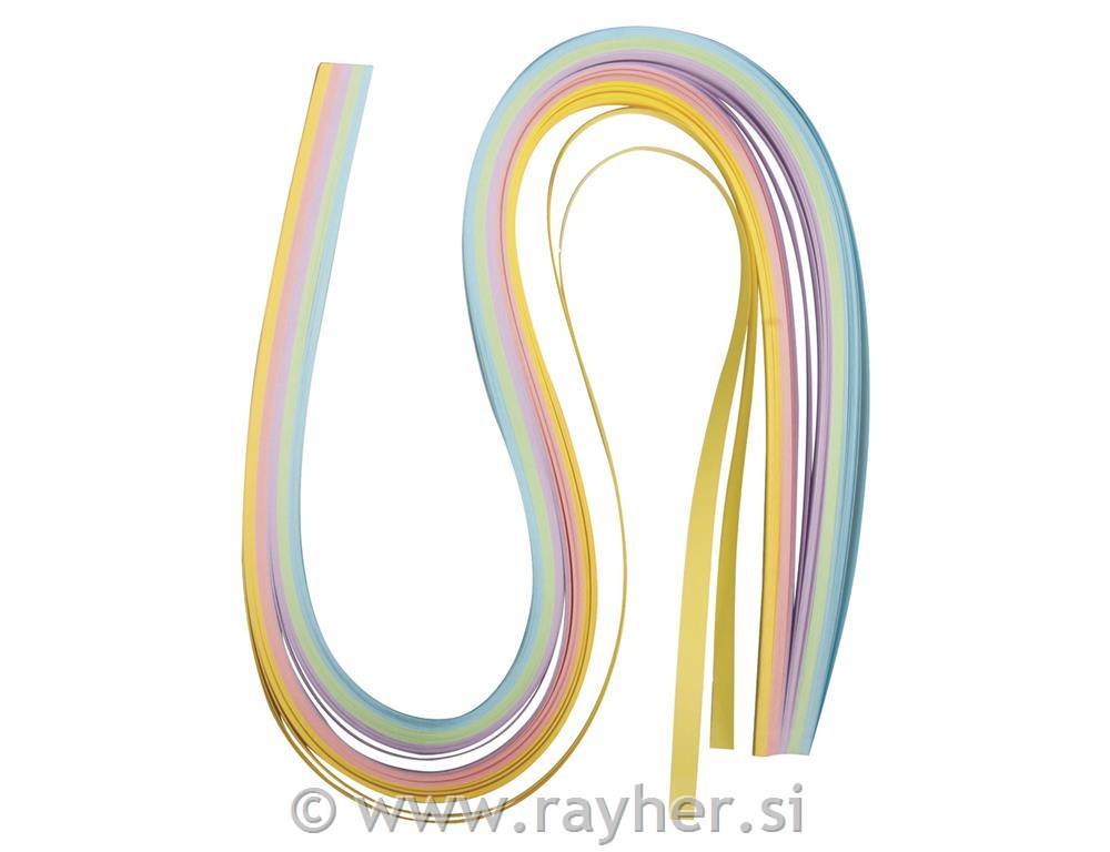 Trake za quilling, pastel b., 0.6x50 cm,100 kom