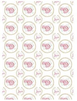 Karton Love Roses, bijeli, 213x310mm, 190 g/m2