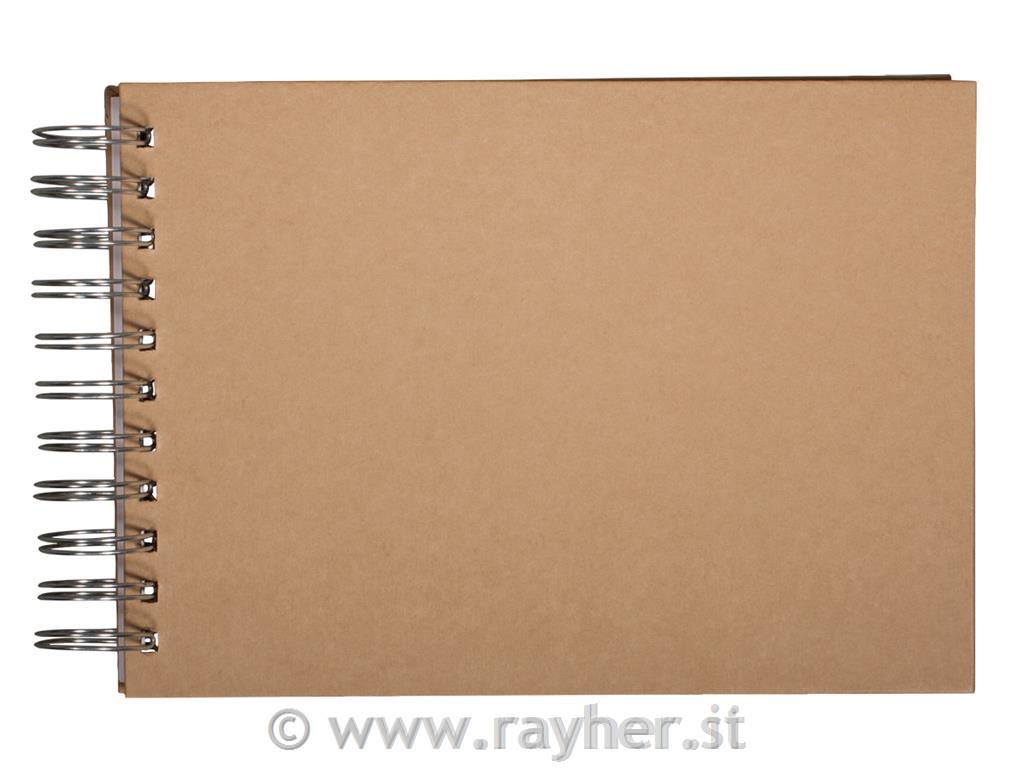 Album sa spiralom A6, kraft, 21.5x15.5cm