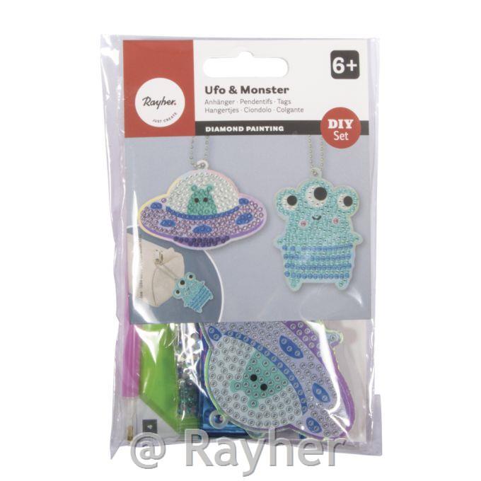 Kreativni set Diamantni mozaik privjesakNLO + Čudovište