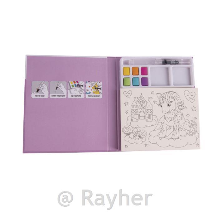 Creative set Watercolor painting Unicorn