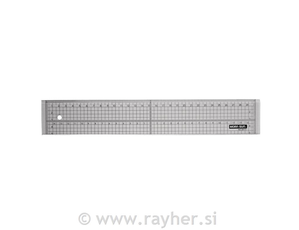 Ravnalo za rezanje, 30 cm, s metalnim rubom
